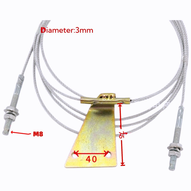 Elevator Landing Door Wire Rope | ×3mm | 3320 / 3720 / 4120mm